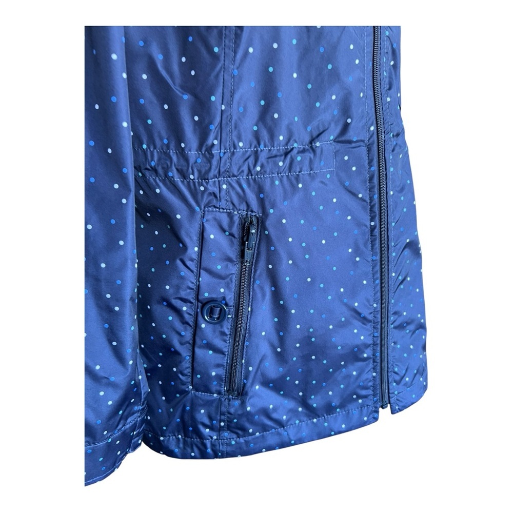 INTL Details Navy Irregular Polka Dot Packable Parka Jacket Size M - Picture 8 of 9